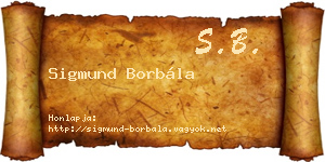Sigmund Borbála névjegykártya